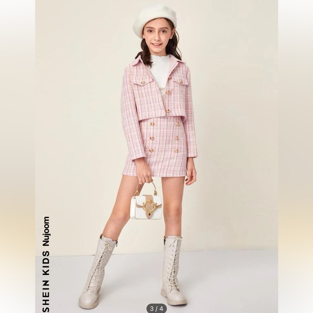 Tweed jacket and skirt set size 11-12Youth